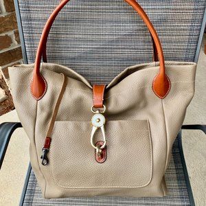 Dooney & Bourke Pebble Leather Belvedere Logo Lock Tote